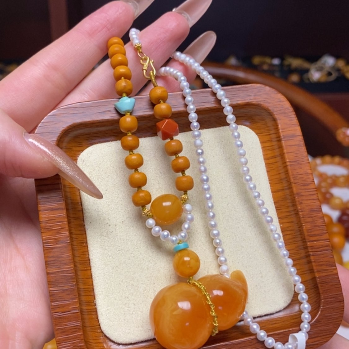 【闪购商品】蜜蜡颈饰未镶嵌项链