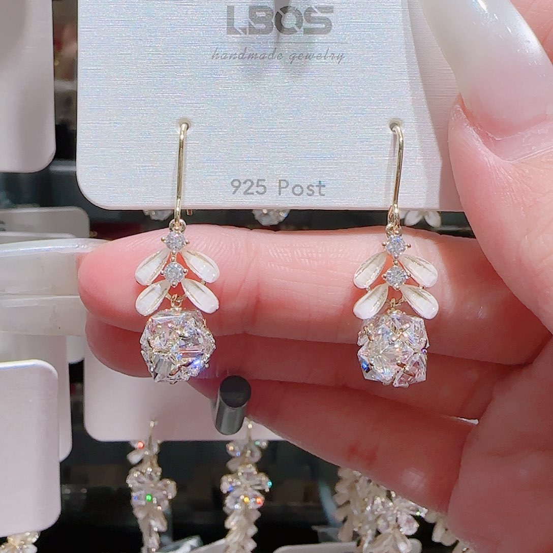 锆石铜合金925银耳环