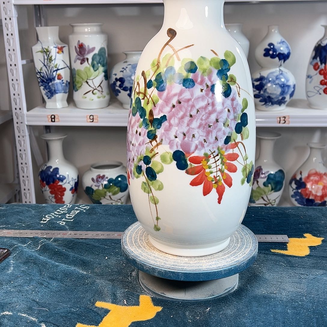 摆件景德镇陶瓷冬紫藤