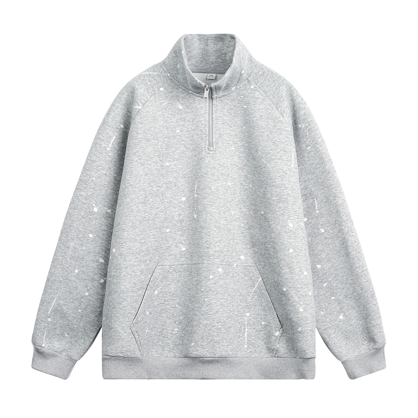 NOSIZE圆领卫衣美式复古立领外套秋冬季潮牌拉链情侣宽松上衣男