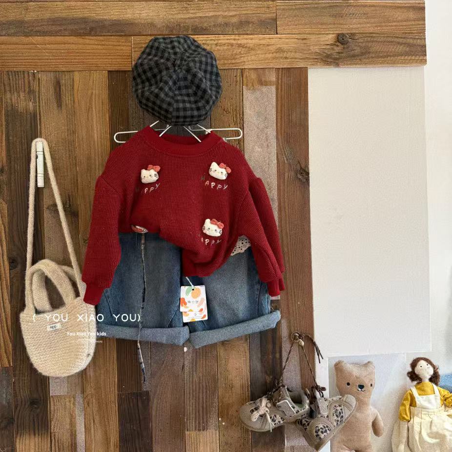 【谷谷家】红色HP凯蒂猫加绒卫衣