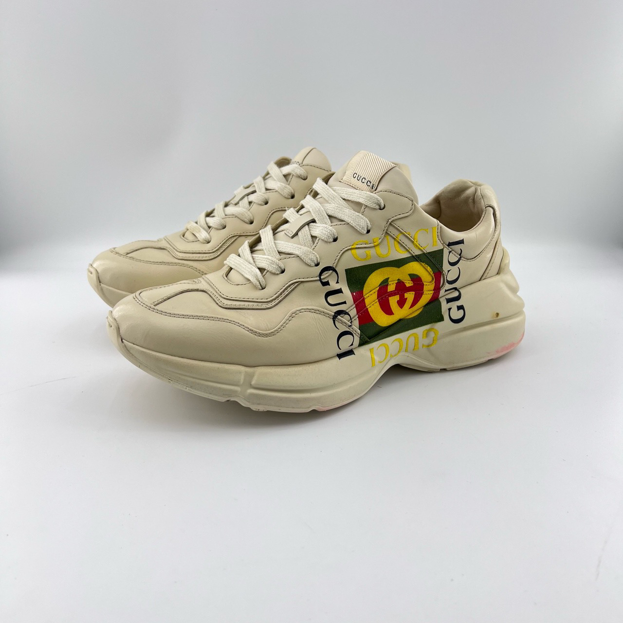 95新 GUCCI/古驰 42码/印花字母logo腰带老爹鞋/10394705