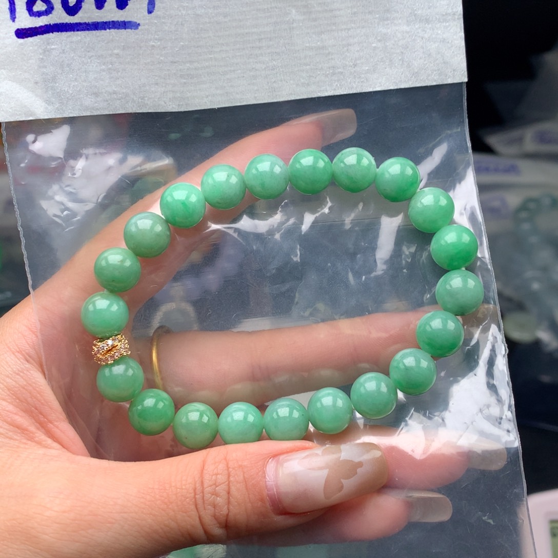 翡翠未镶嵌挂件卡9.5手串