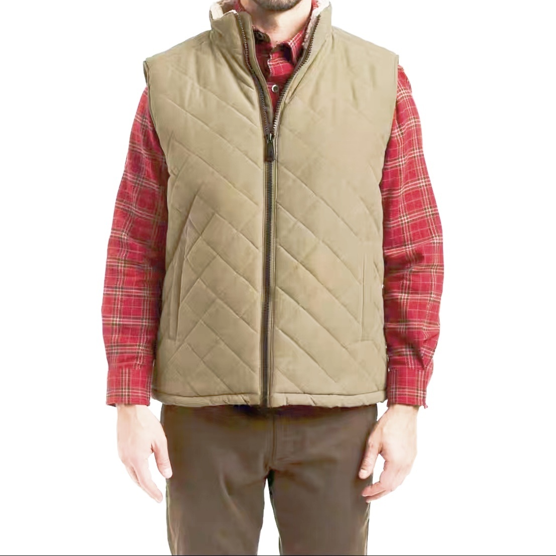 户外登山徒步防泼水保暖仿羊羔绒棉双面穿马甲背心业坎肩