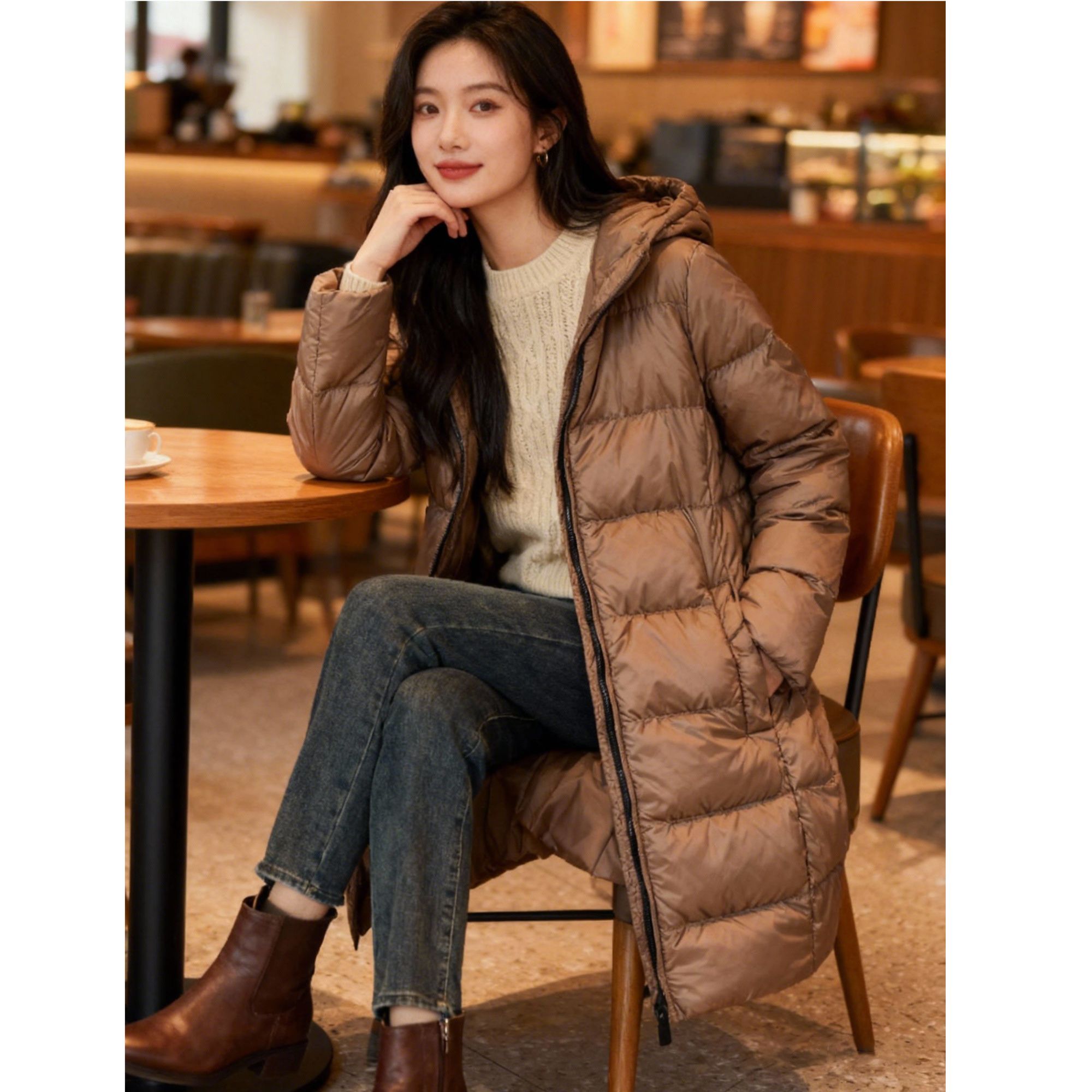 未使用 MaxMara 现货 新款时尚通勤长款羽绒服 MF0097