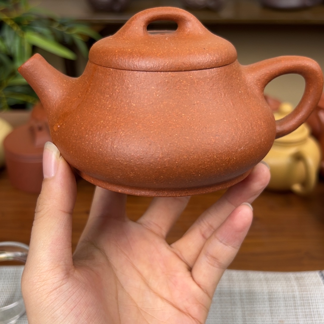 茶壶紫砂紫砂壶柱瓢黄降坡230cc全手