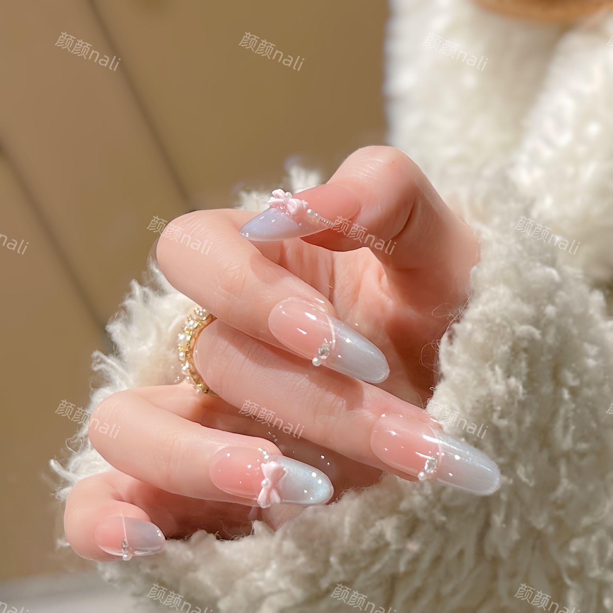 【海盐精灵】时尚清新纯欲高级感成品美甲穿戴式手工穿戴甲