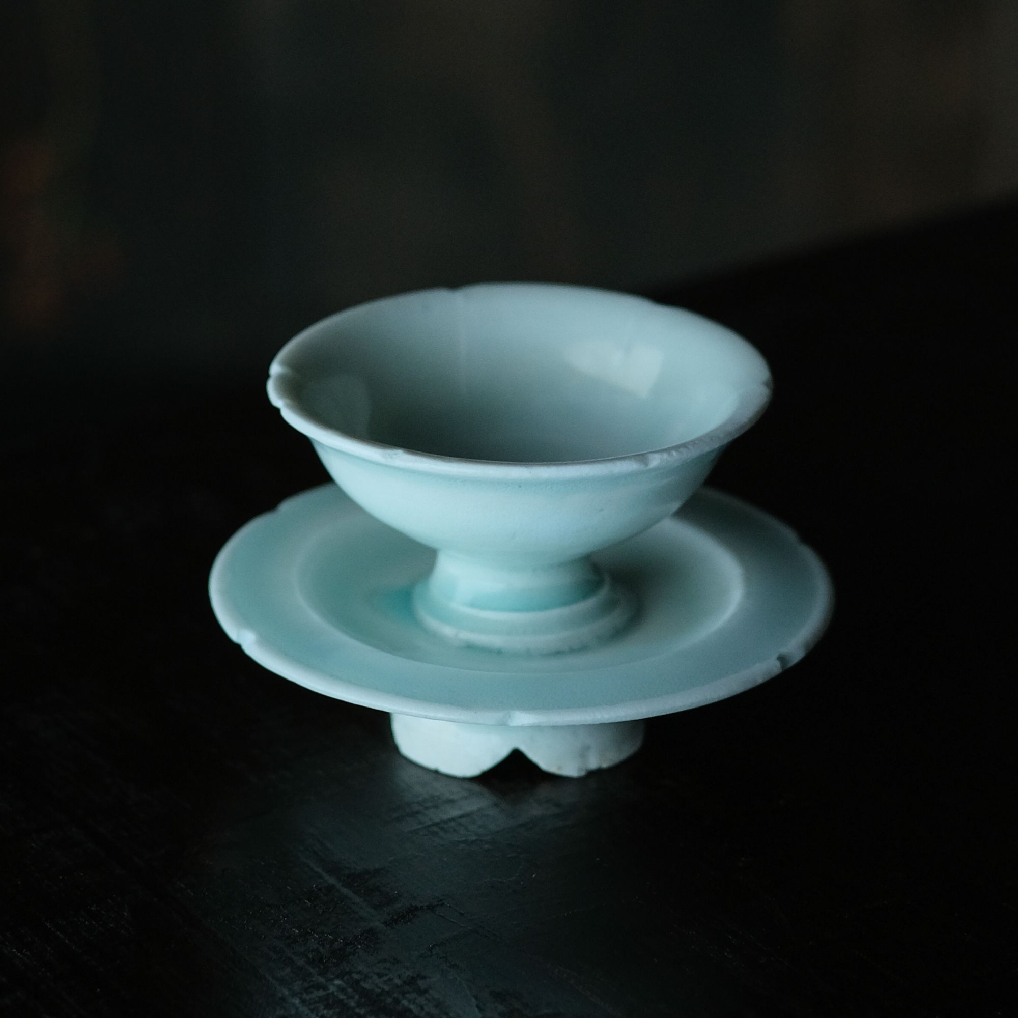 9.青白釉连体盏托（蓝队第64期）【古董拍卖】