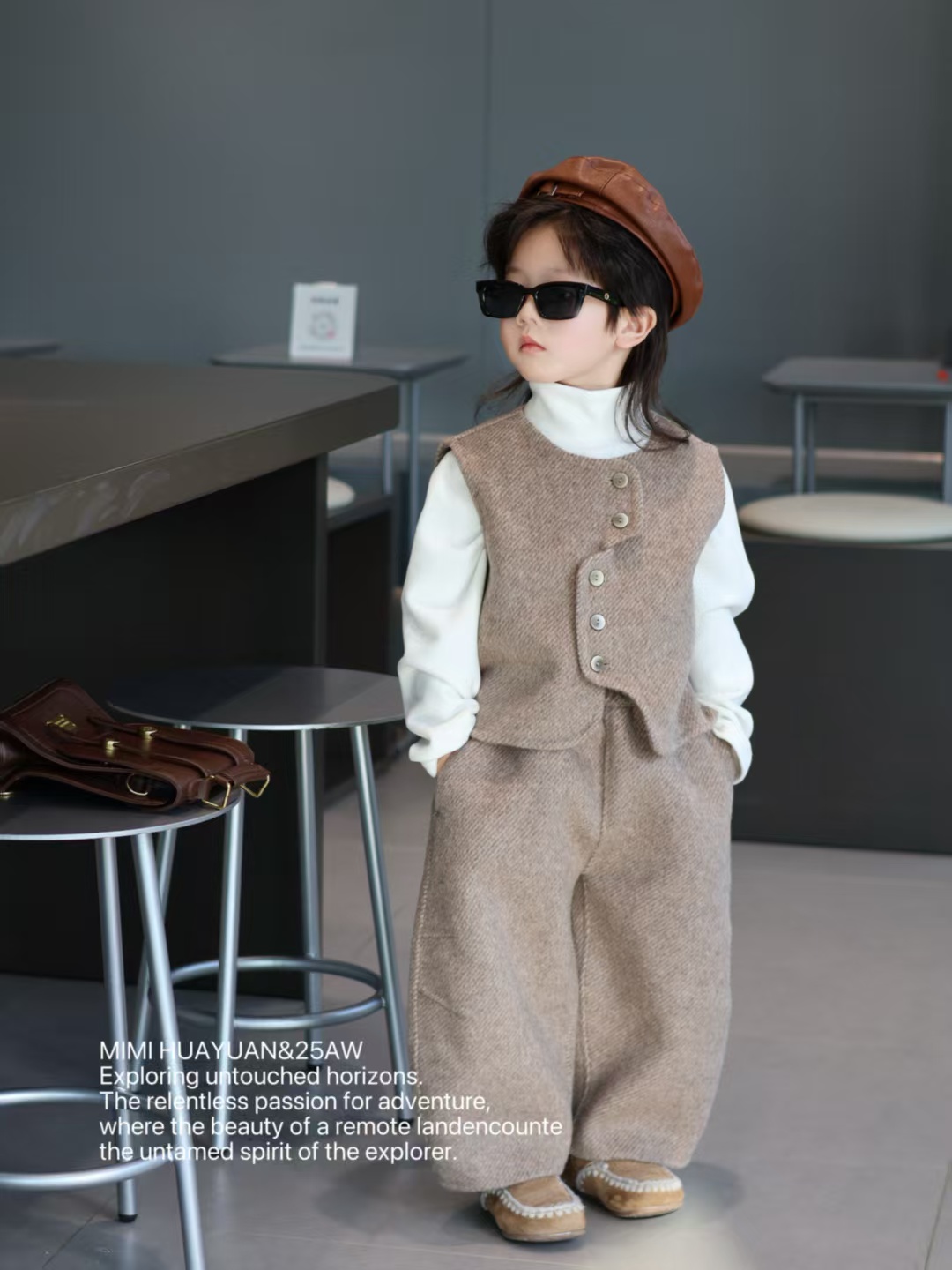 新款时尚百搭男女童秋冬马甲儿童套装