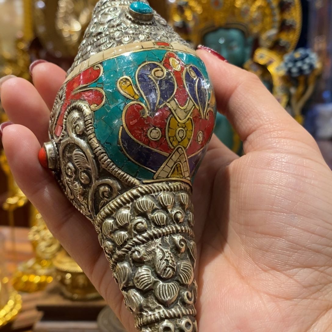 特惠海螺贡品摆件尼泊尔手工