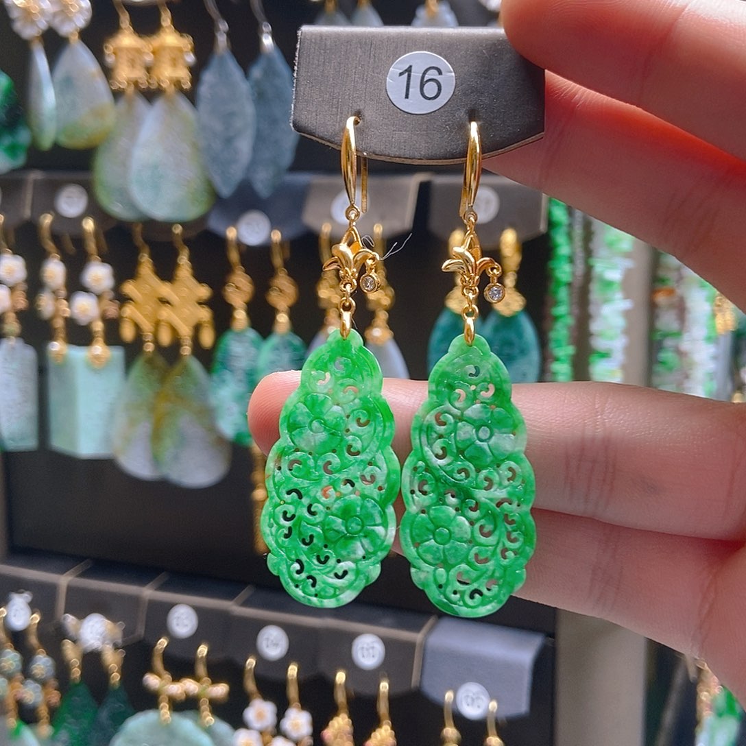 翡翠未镶嵌耳饰翡翠