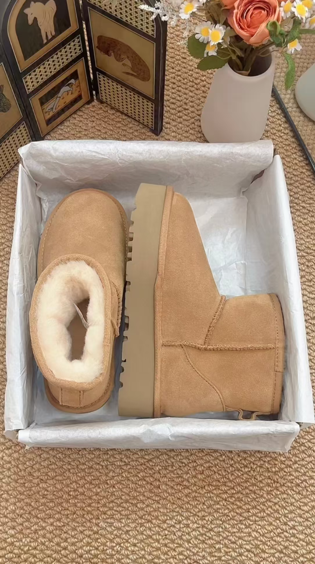 【5854】2025时尚白搭冬季保暖雪地靴