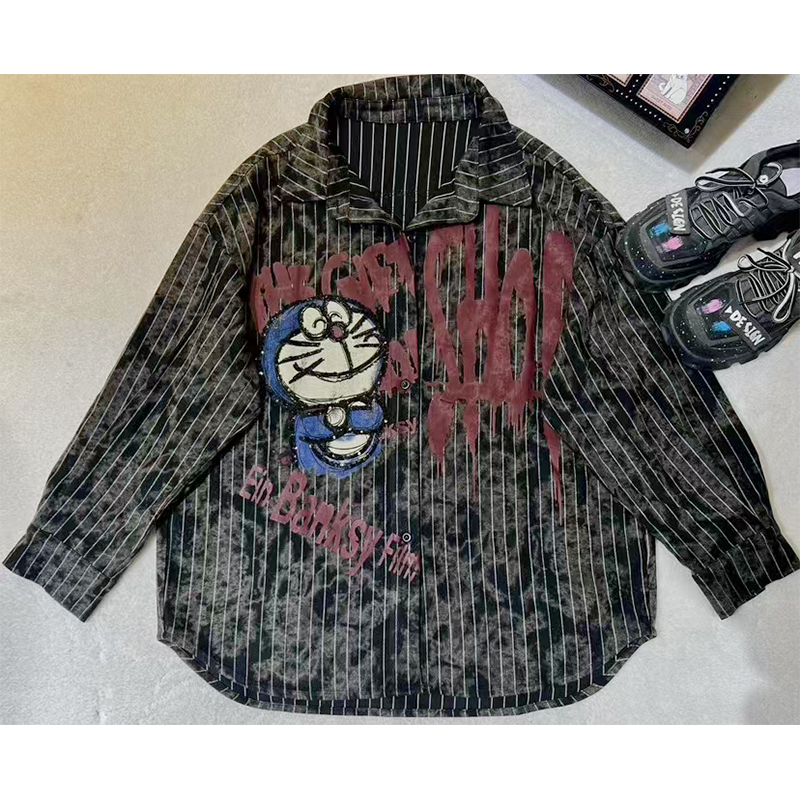 潮牌高级感衬衫女设计感小众春秋外穿欧货重工时尚长袖上档次个性