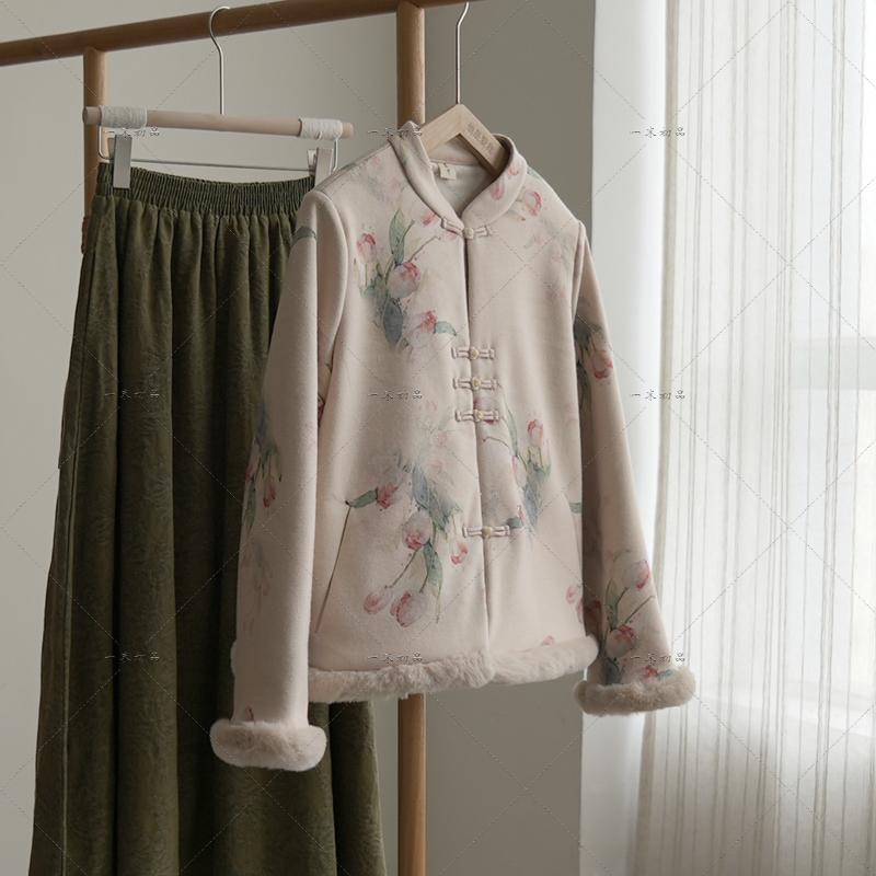 5459《重楼》原创设计国风复古夹棉外套印花棉袄棉服女