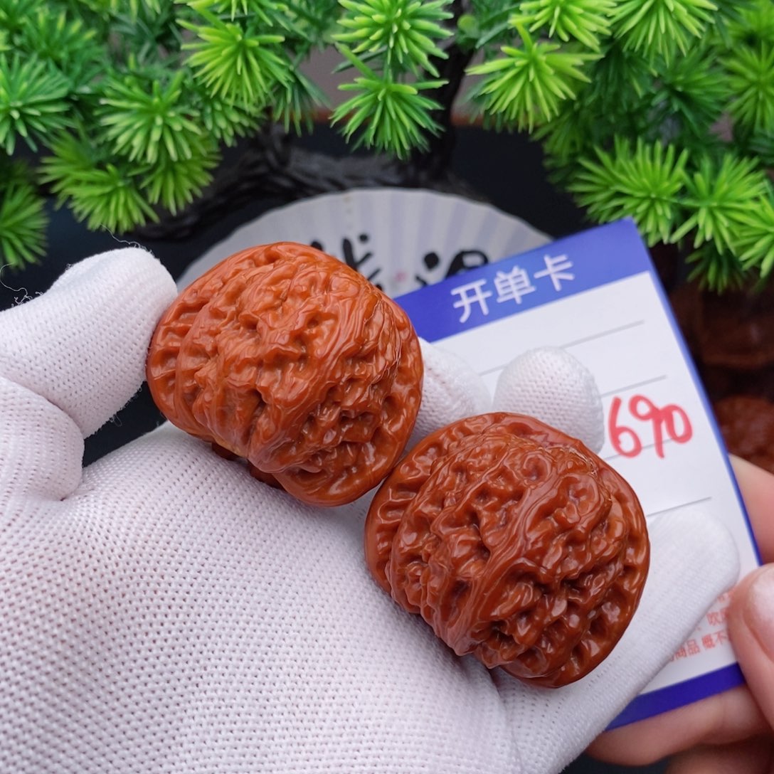 文玩核桃把件41球白690