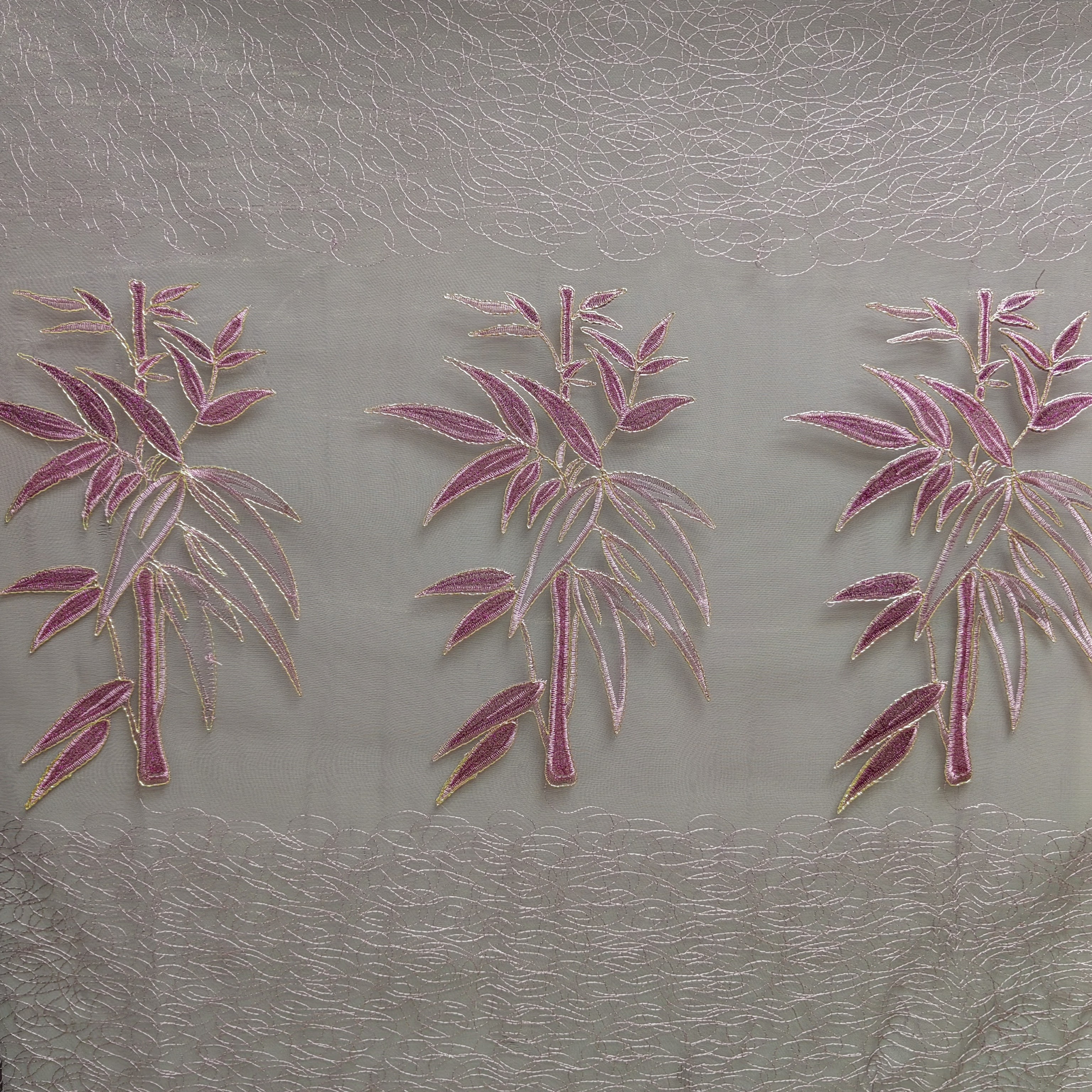 00348 家装换新成品窗窗纱挂钩款鸟巢刺绣宽8米高2.7米免费对开