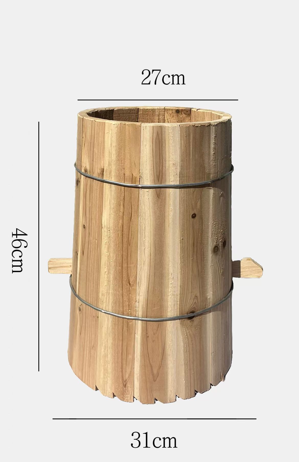 老杉木土养蜂桶圆蜂桶老式木桶诱蜂养蜂桶【小号整发无盖】