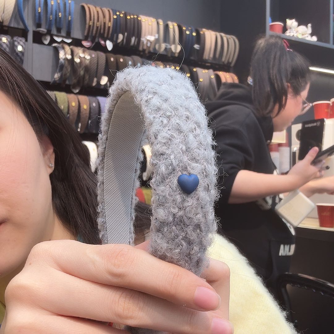 布艺铁合金灰色发箍