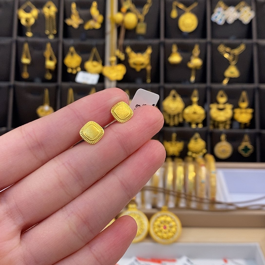 银无流金岁月耳钉