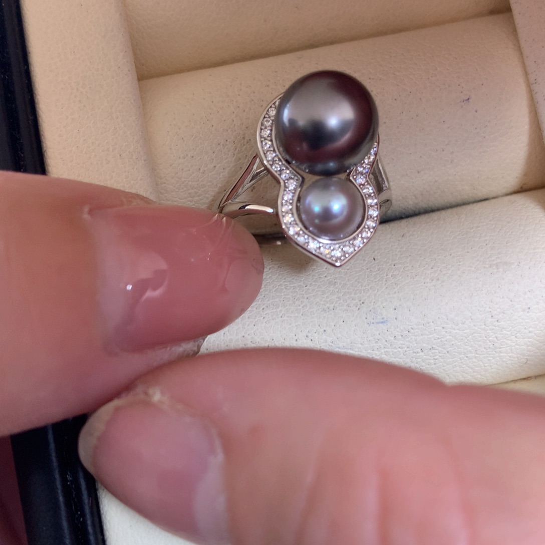 海水珍珠戒指银S925镶嵌