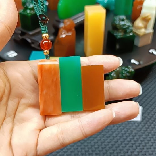印石寿山石一组三方