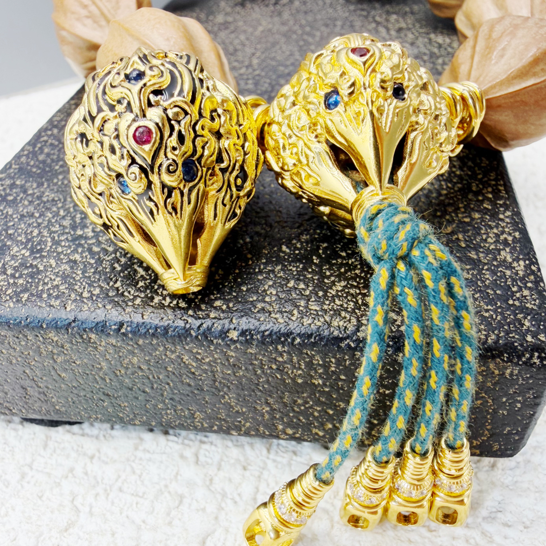 925银银制品 【铁核三通】鲲鹏三通配饰DIY百搭气质复古铸22k金