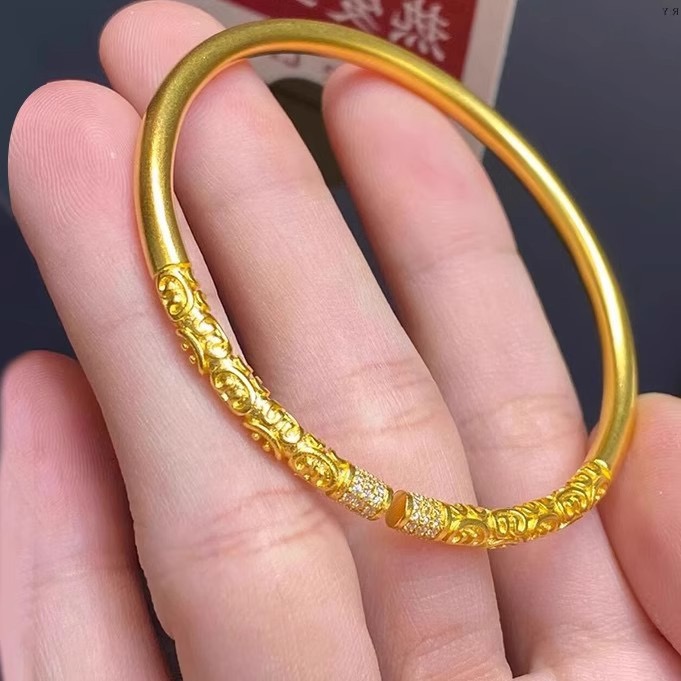 铜合金手镯 【金箍棒 精美卷草纹开口手镯时尚大方 百搭经典 传承