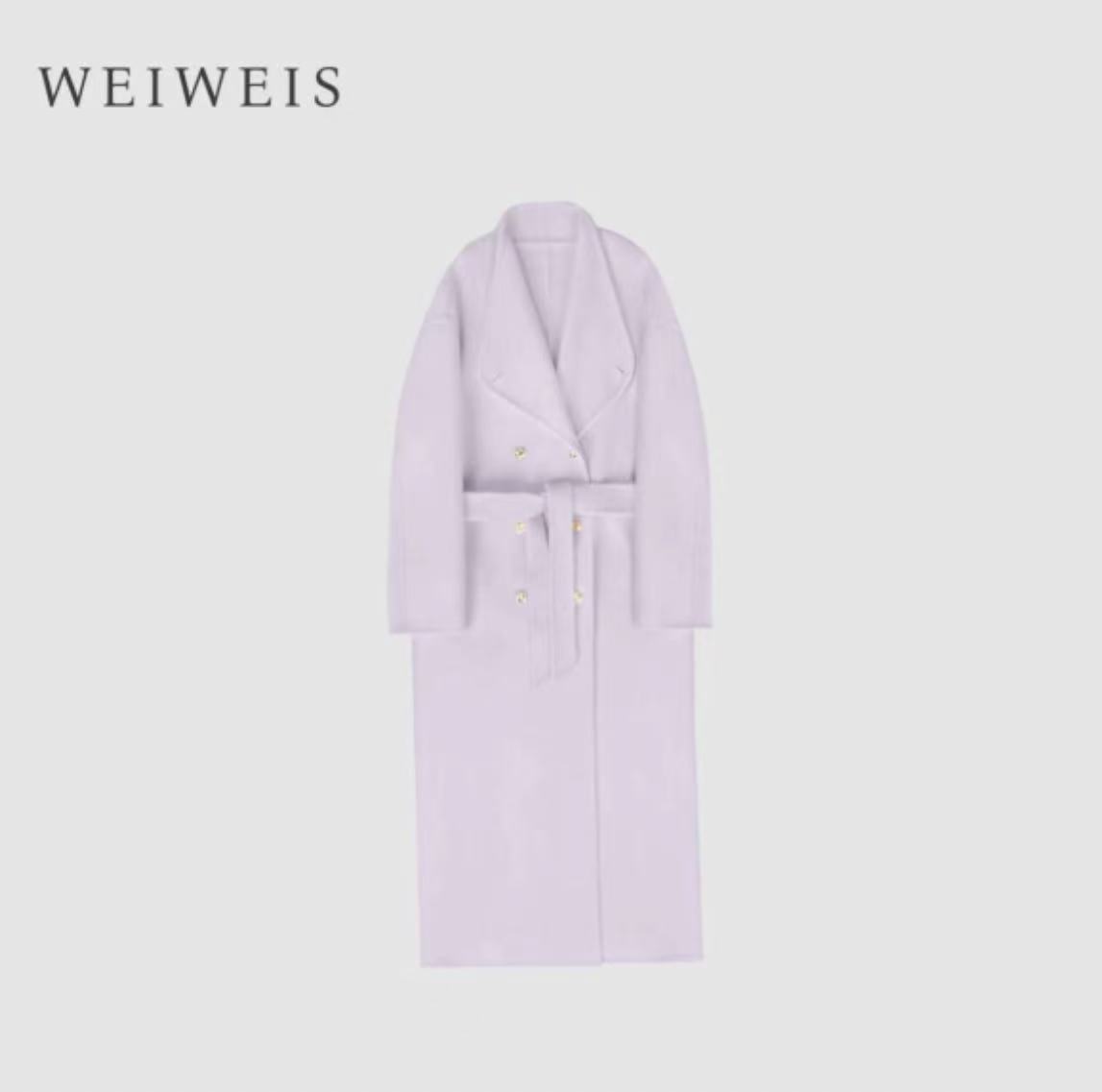 【月宫仙子】山羊绒美利奴绵羊毛显瘦慵懒感双面中长款大衣