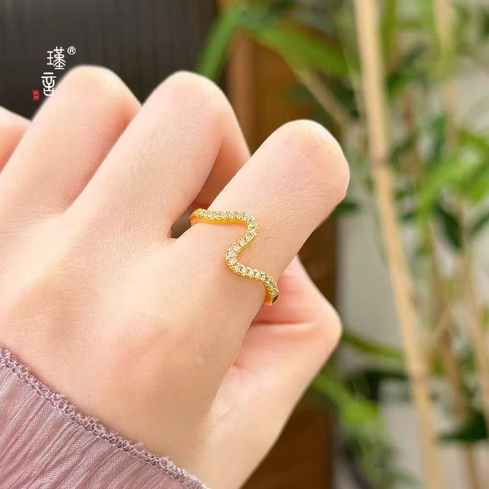 铜合金戒指 铜合金#花瓣经典小众简约戒指