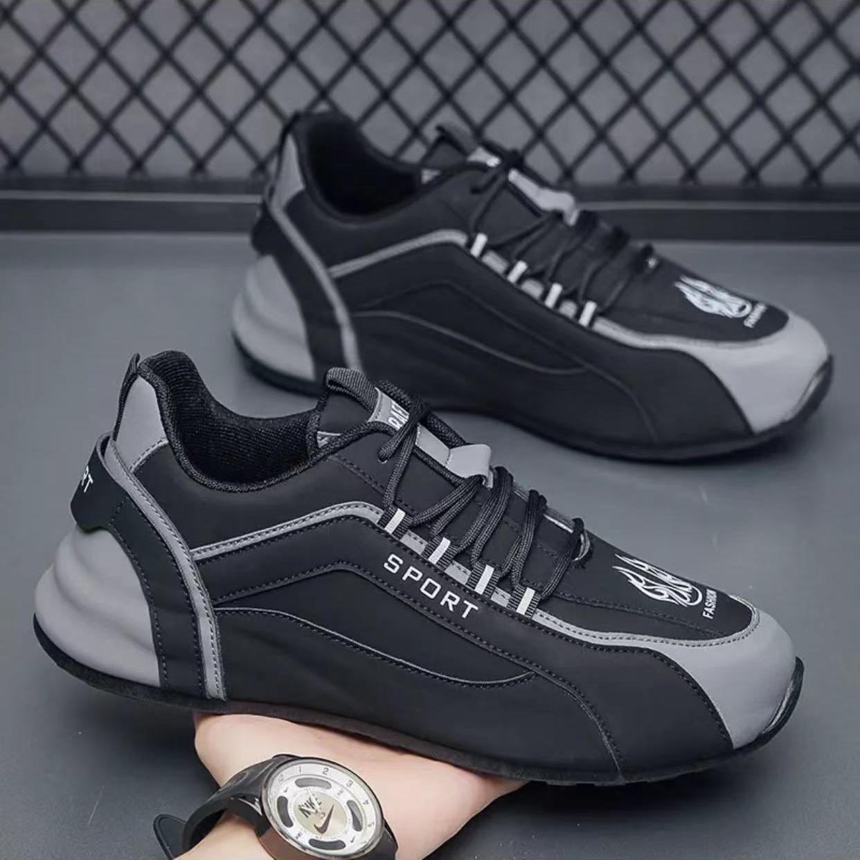 男鞋2025新款包底运动鞋ins潮流老爹鞋百搭休闲跑步鞋H689