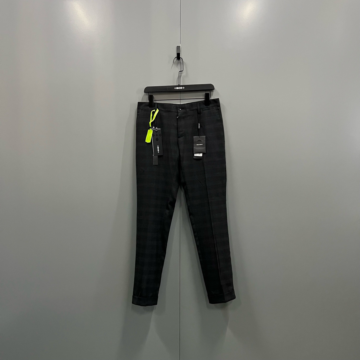未使用 maje jp918 609115 嘉班纳 格纹长裤 44码