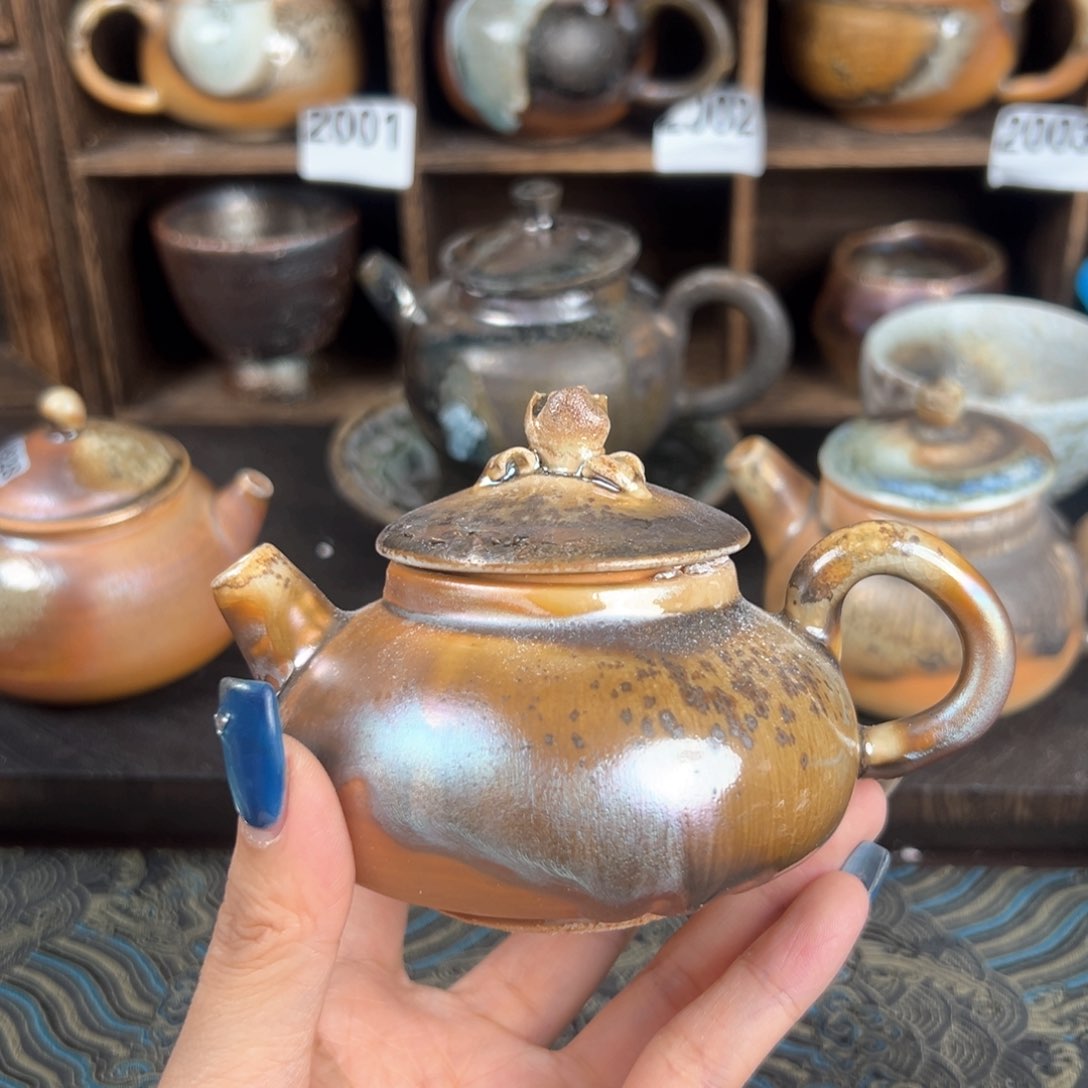 杯柴烧茶器中白壶