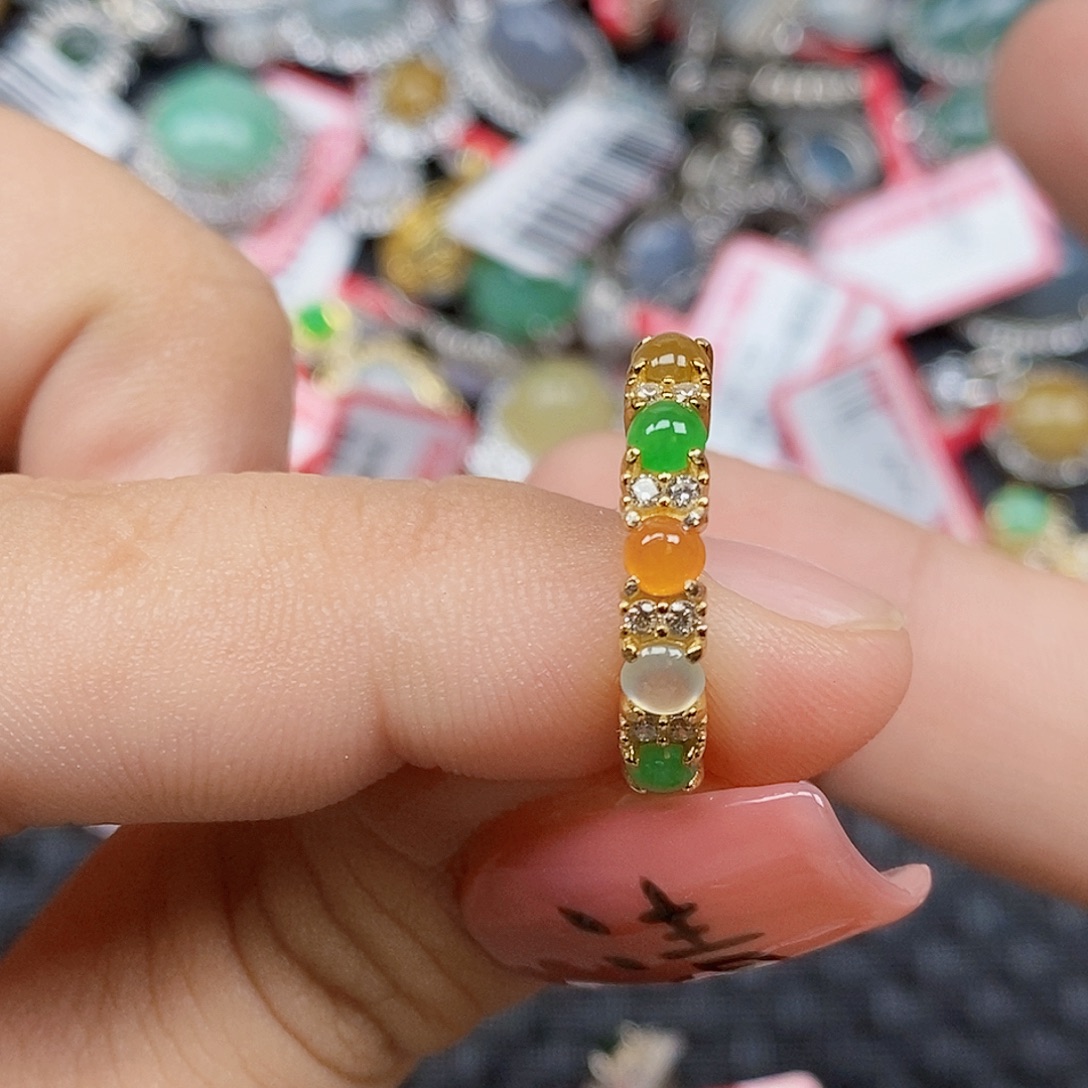 翡翠银S925镶嵌戒指