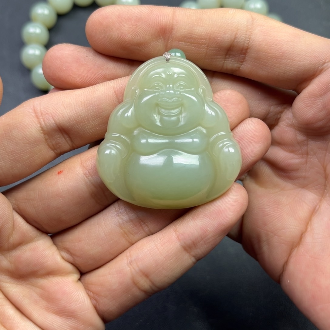 和田玉颈饰未镶嵌多样性手工钢板料佛公45