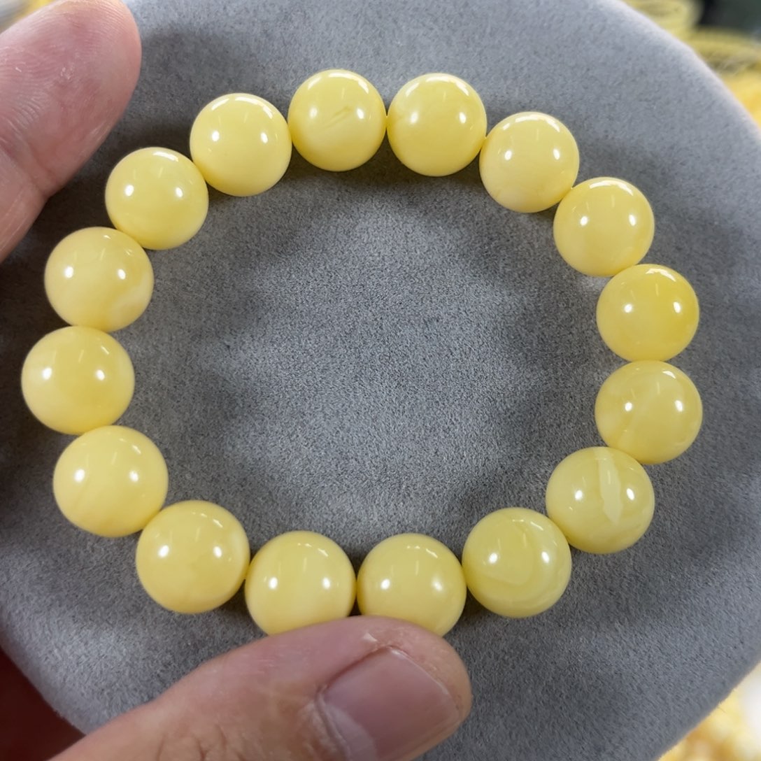 未镶嵌蜜蜡手串纯天然俄料奶白