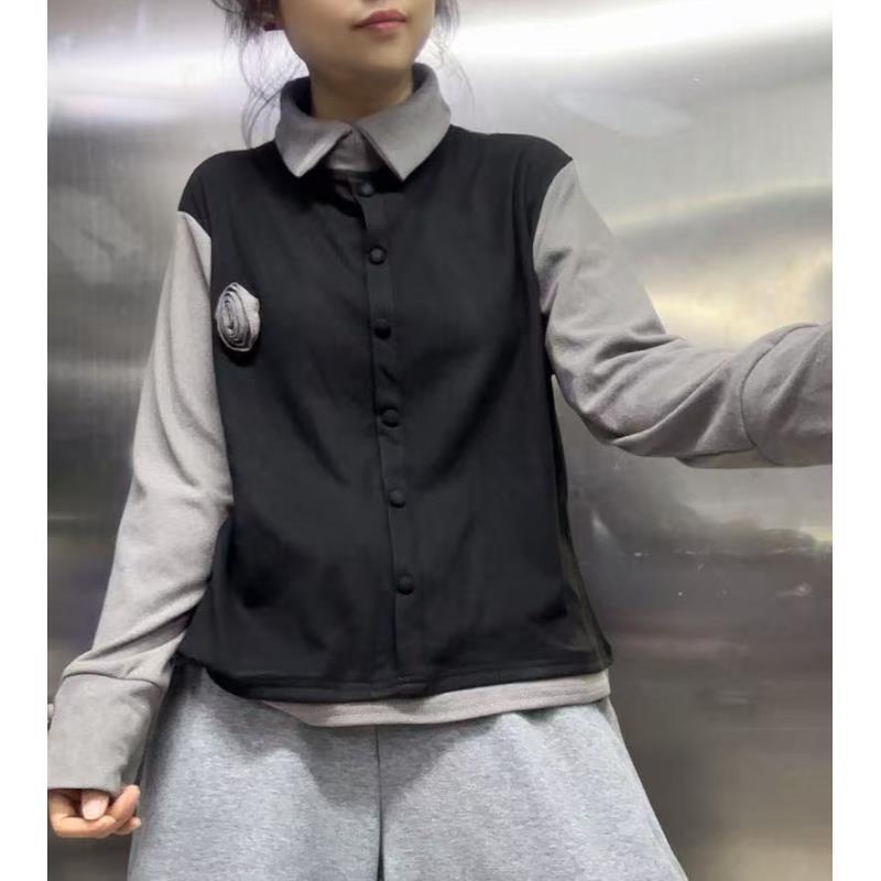 翻领撞色百搭卫衣48570