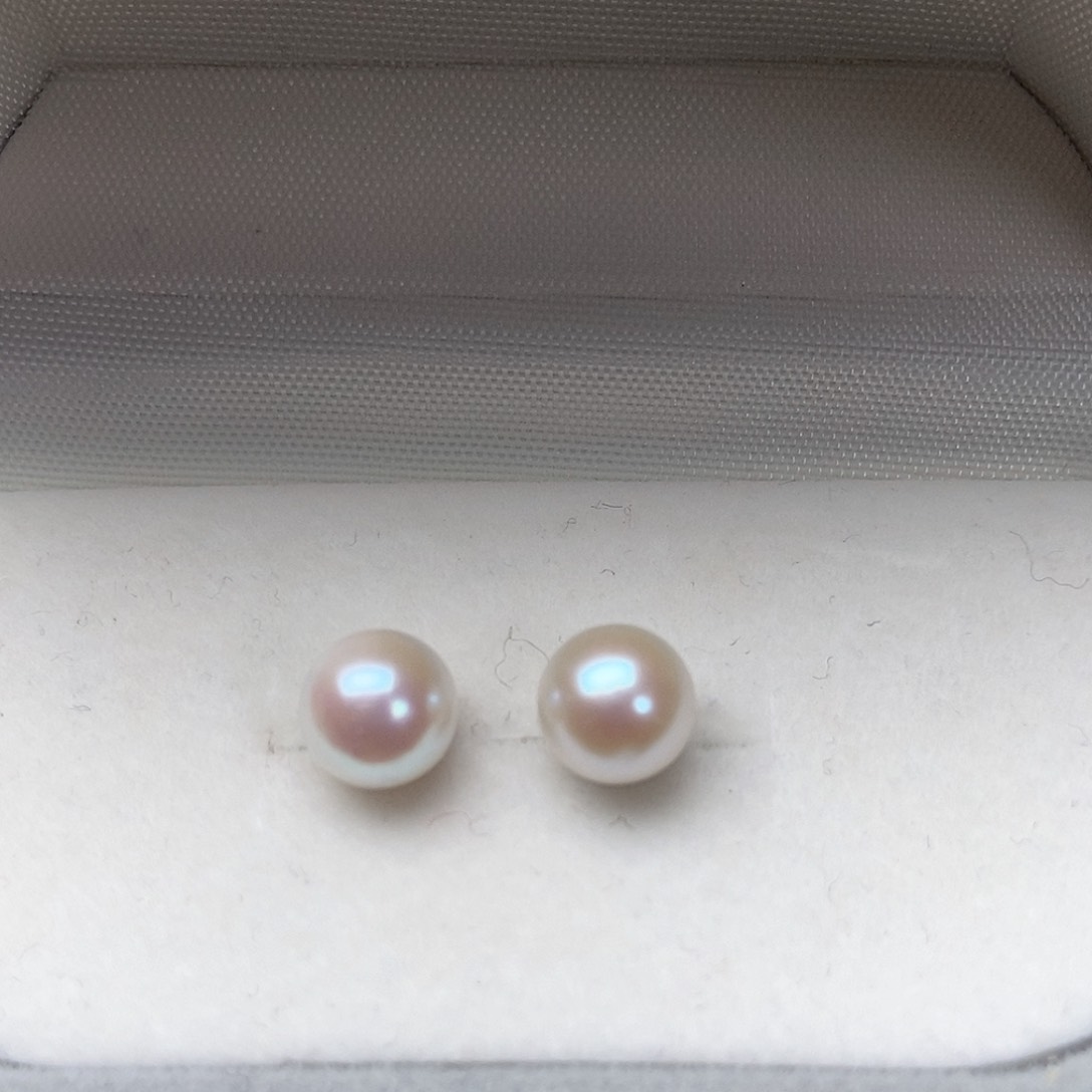 海水珍珠耳饰银S925镶嵌