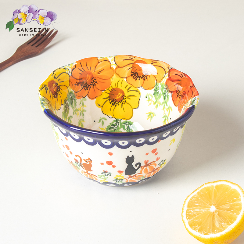 【南瓜色6寸碗】 KUZ MUNQAK新疆包邮 家用陶瓷汤饭碗6英寸