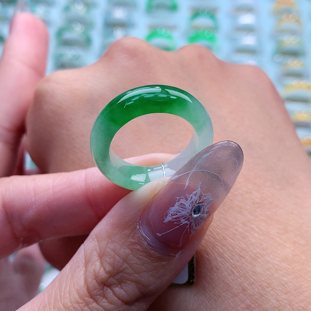 翡翠戒指未镶嵌呵*15-16号