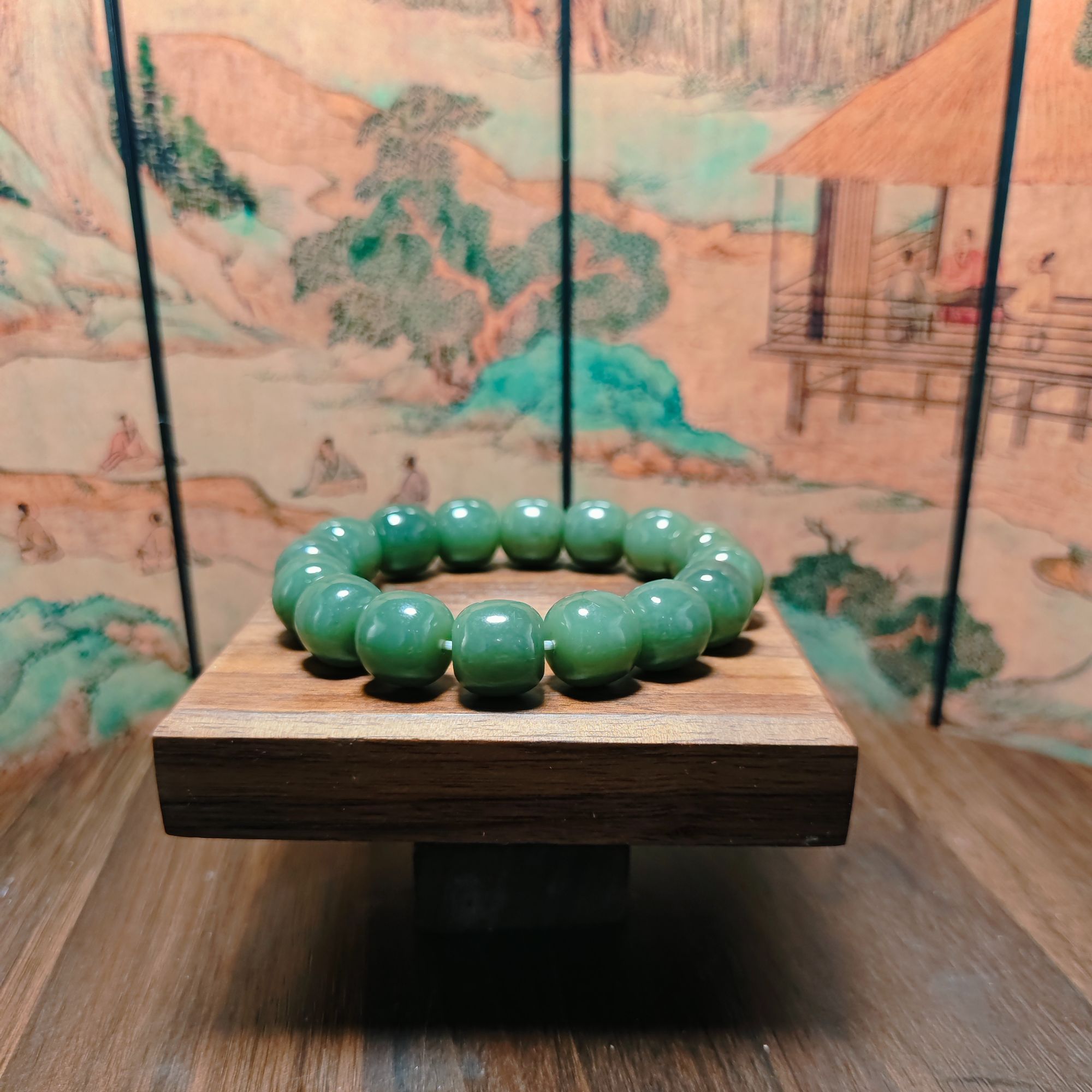 L和田玉桶珠手串（卡14）0751