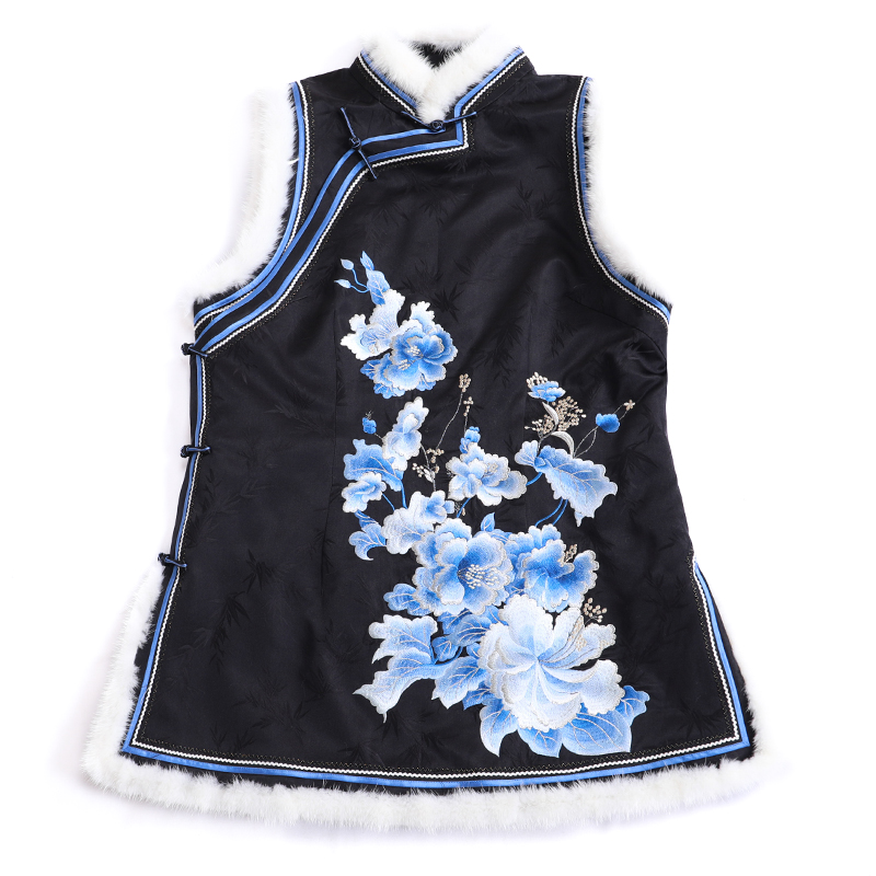 「洛华韵」丽古龙 香云纱 复古手工原创设计国潮女装汉服棉马甲