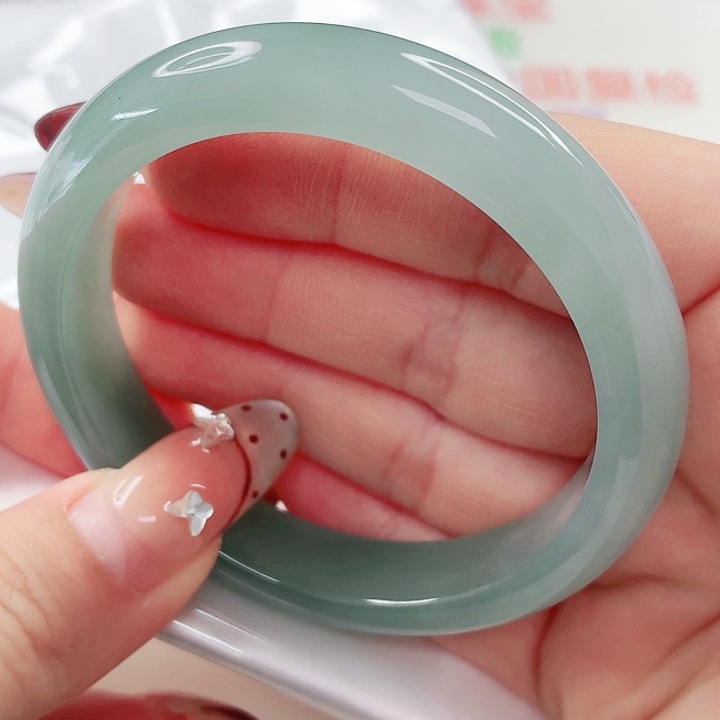 心***语翡翠未镶嵌手镯54.6x605