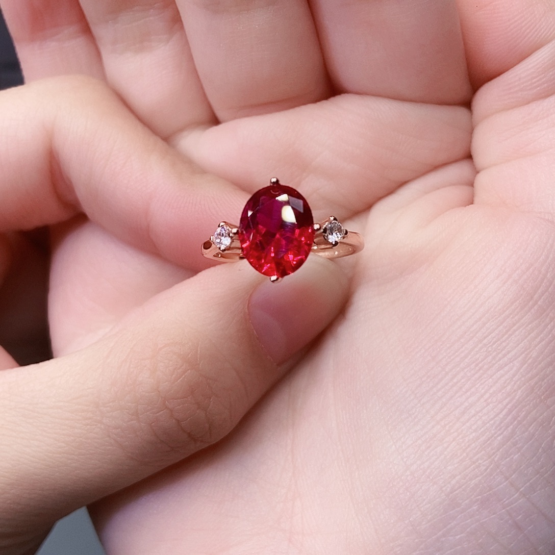 银S925镶嵌红宝石戒指