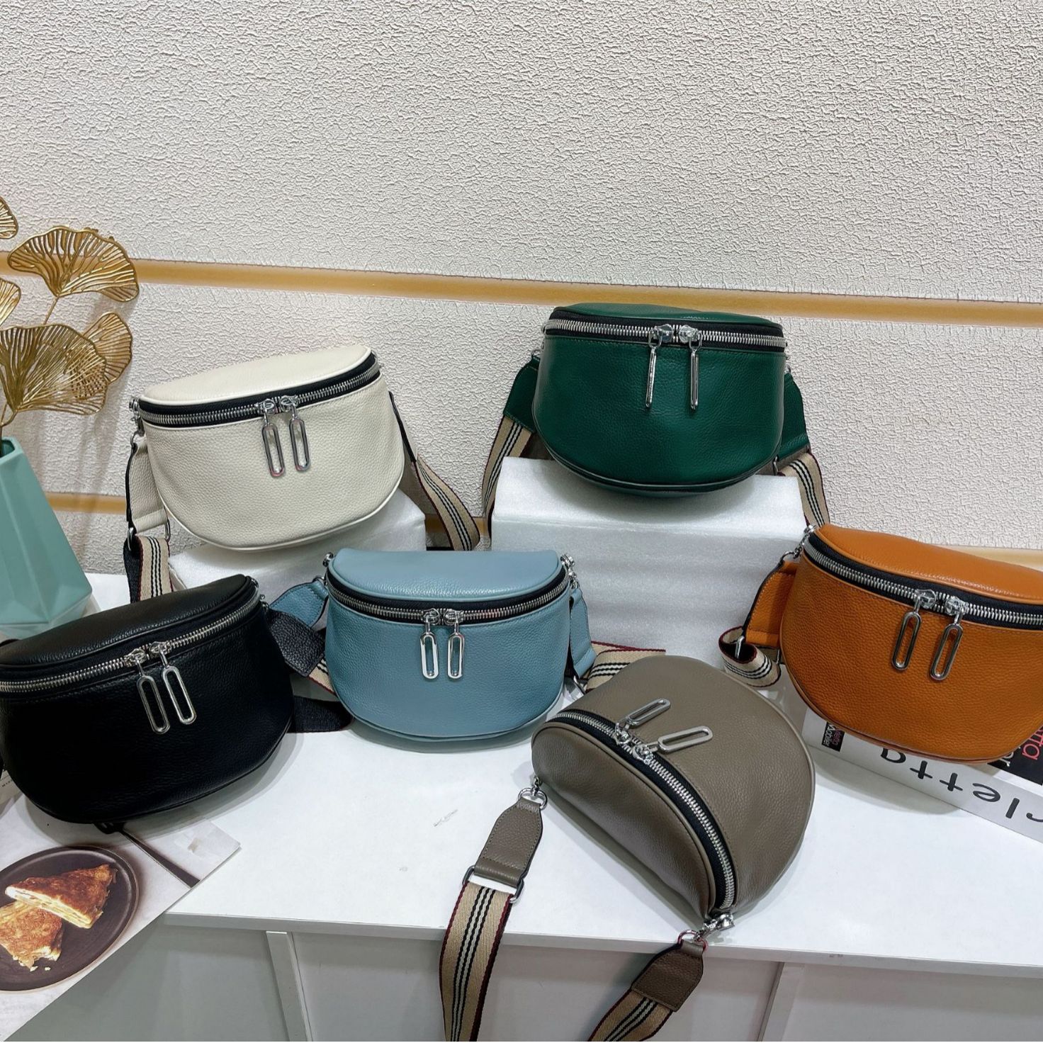 2021新款头层牛皮女包包单肩斜挎马鞍包女士包袋设计时尚大容量