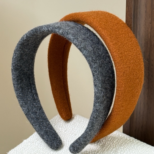 2025秋冬新款韩系复古毛呢发箍女时尚百搭宽头箍外出压发发卡头饰