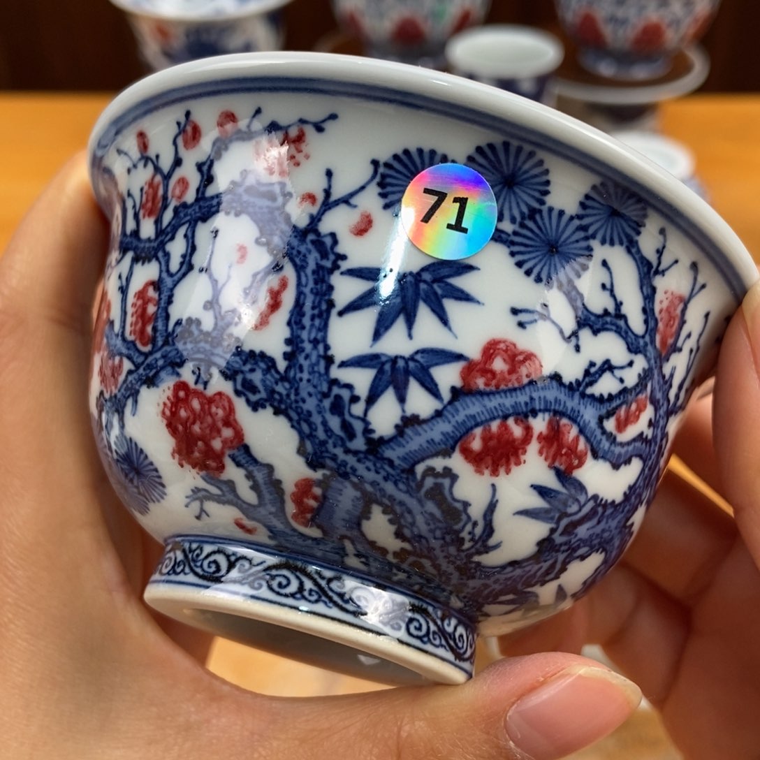 手绘现代茶具非古董