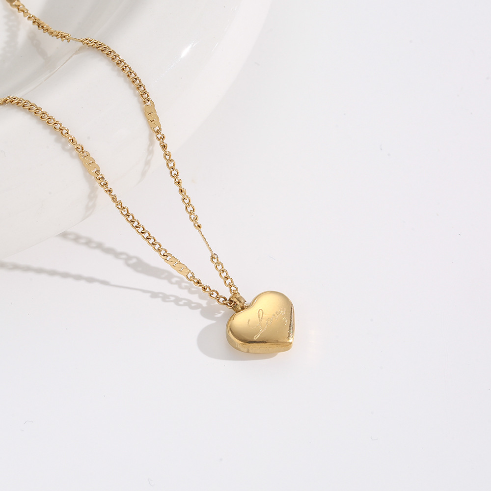钛钢项链 8042love爱心项链2025年新款锁骨链简约气质轻奢百搭
