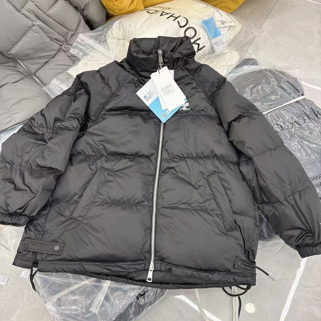 欧洲站2025新款Der.moookka中长款韩版立领刺绣字母百搭加厚外套