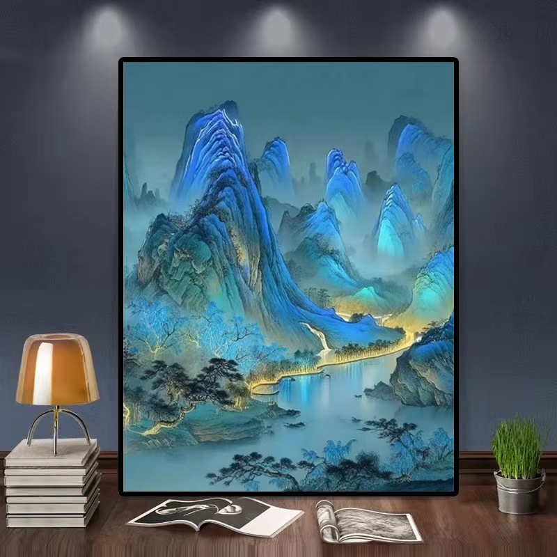 蒙娜丽莎十字绣竖版夜景千里大格四股绣75*93厘米大格33色满绣