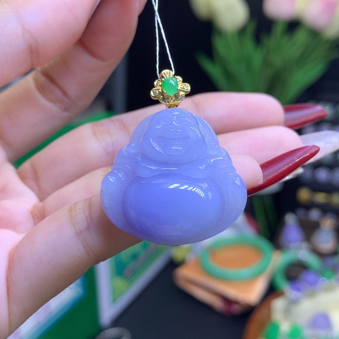 翡翠颈饰18K金镶嵌天然